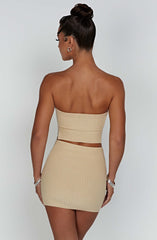 Jaz Mini Skirt - Beige Skirt Babyboo Fashion Premium Exclusive Design
