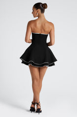 Juno Mini Dress - Black/White Dress Babyboo Fashion Premium Exclusive Design