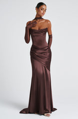 Kensington Maxi Dress - Plum Brown Dress Babyboo Fashion Premium Exclusive Design