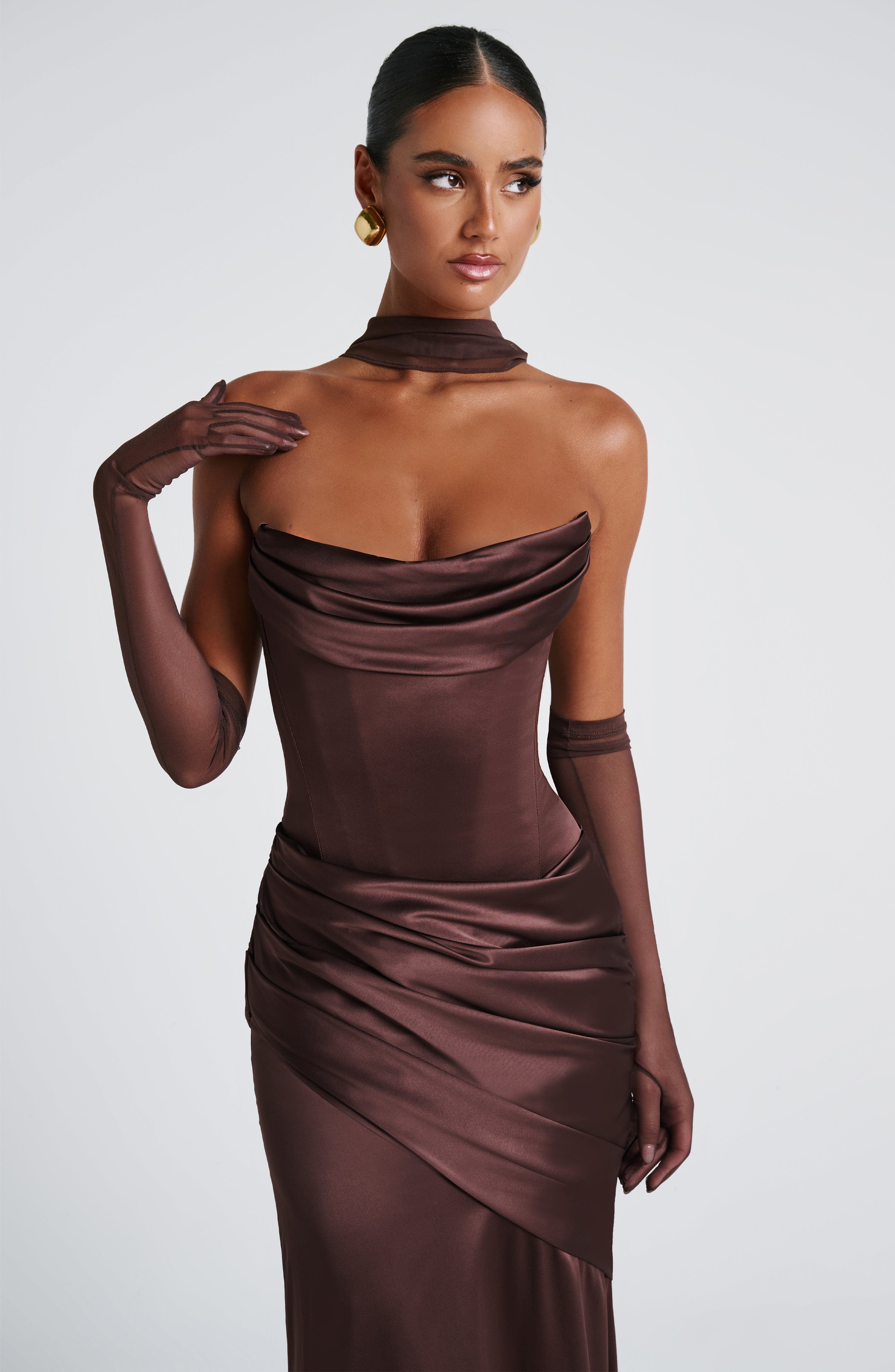 Kensington Maxi Dress - Plum Brown Dress Babyboo Fashion Premium Exclusive Design