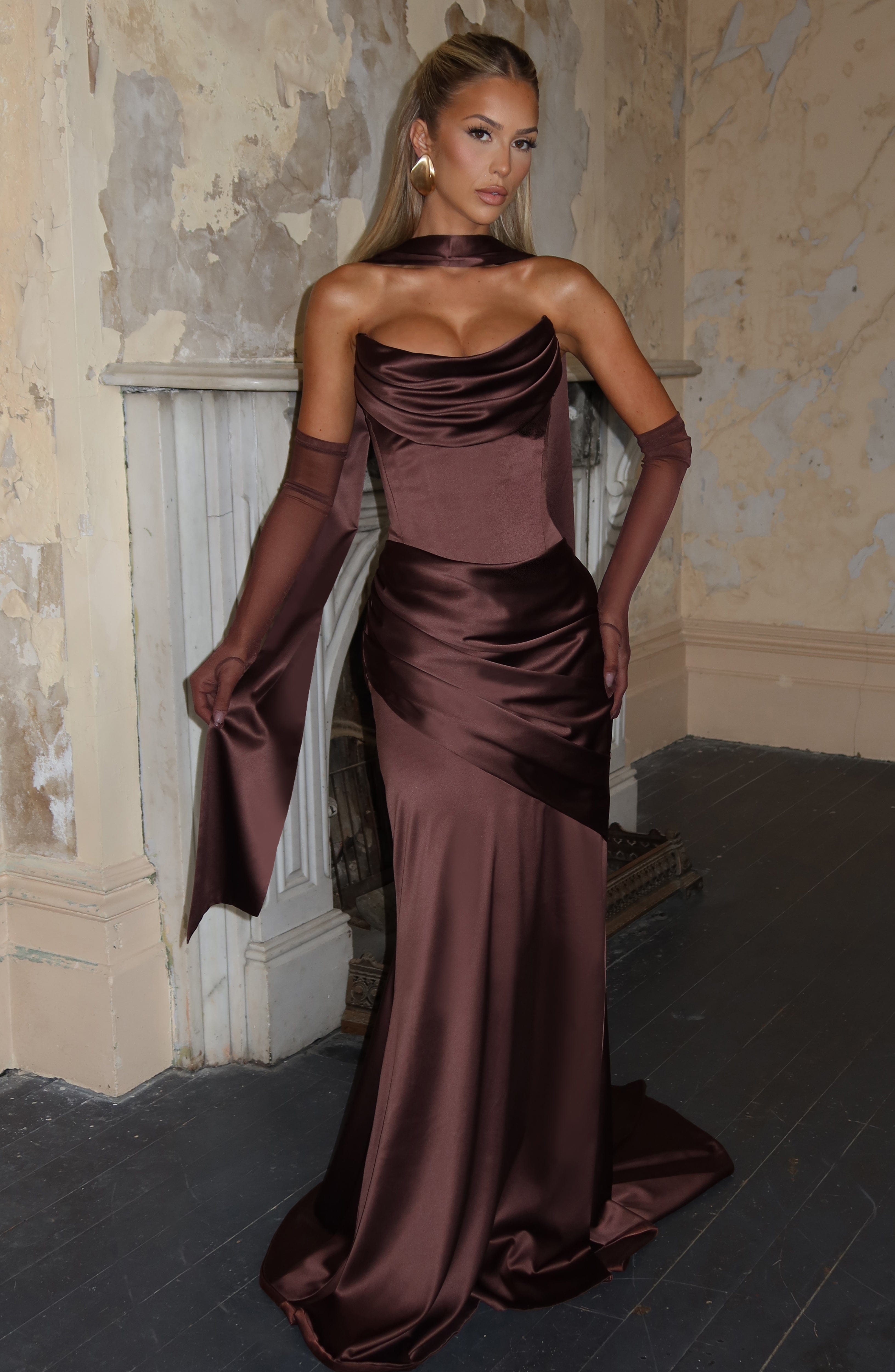 Kensington Maxi Dress - Plum Brown Dress Babyboo Fashion Premium Exclusive Design