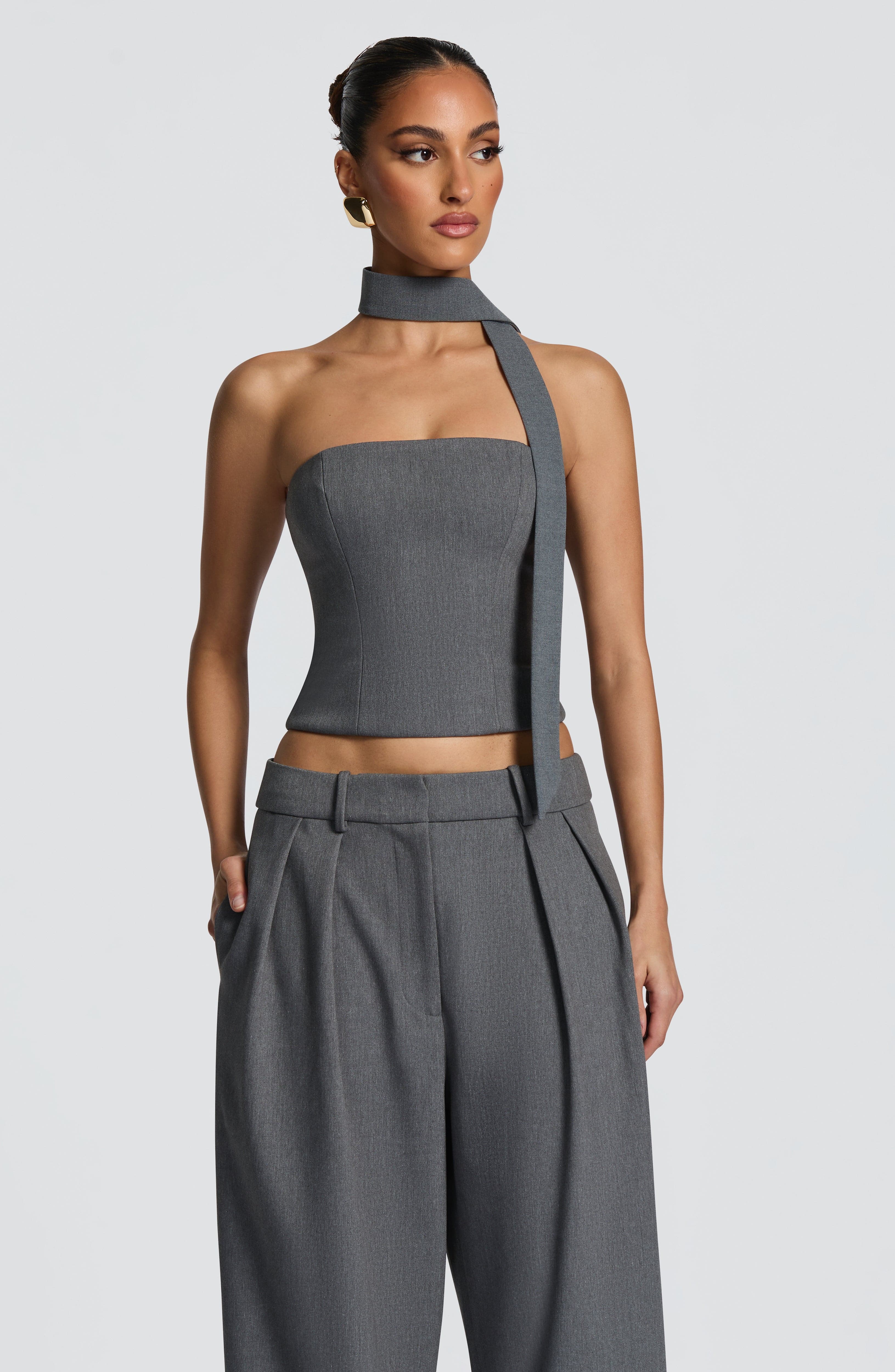 Kerry Top - Grey Marl Tops Babyboo Fashion Premium Exclusive Design