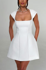 Lena Mini Dress - Ivory Dress Babyboo Fashion Premium Exclusive Design