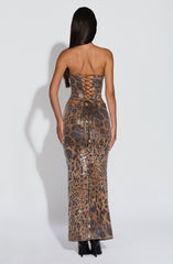 Leola Maxi Skirt - Sequin Leopard Print Skirt Babyboo Fashion Premium Exclusive Design