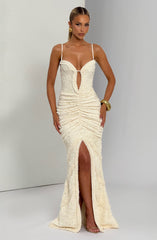 Lysandra Maxi Dress - Ivory Dress Babyboo Fashion Premium Exclusive Design