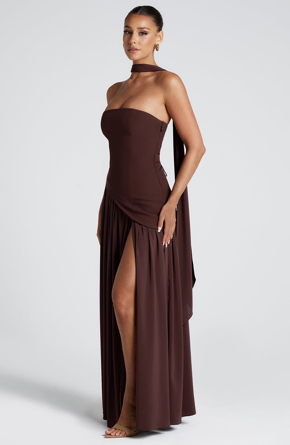 Maliyah Maxi Dress - Plum Brown Dress Babyboo Fashion Premium Exclusive Design