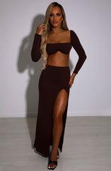 Mariana Maxi Skirt - Chocolate Babyboo Fashion Premium Exclusive Design