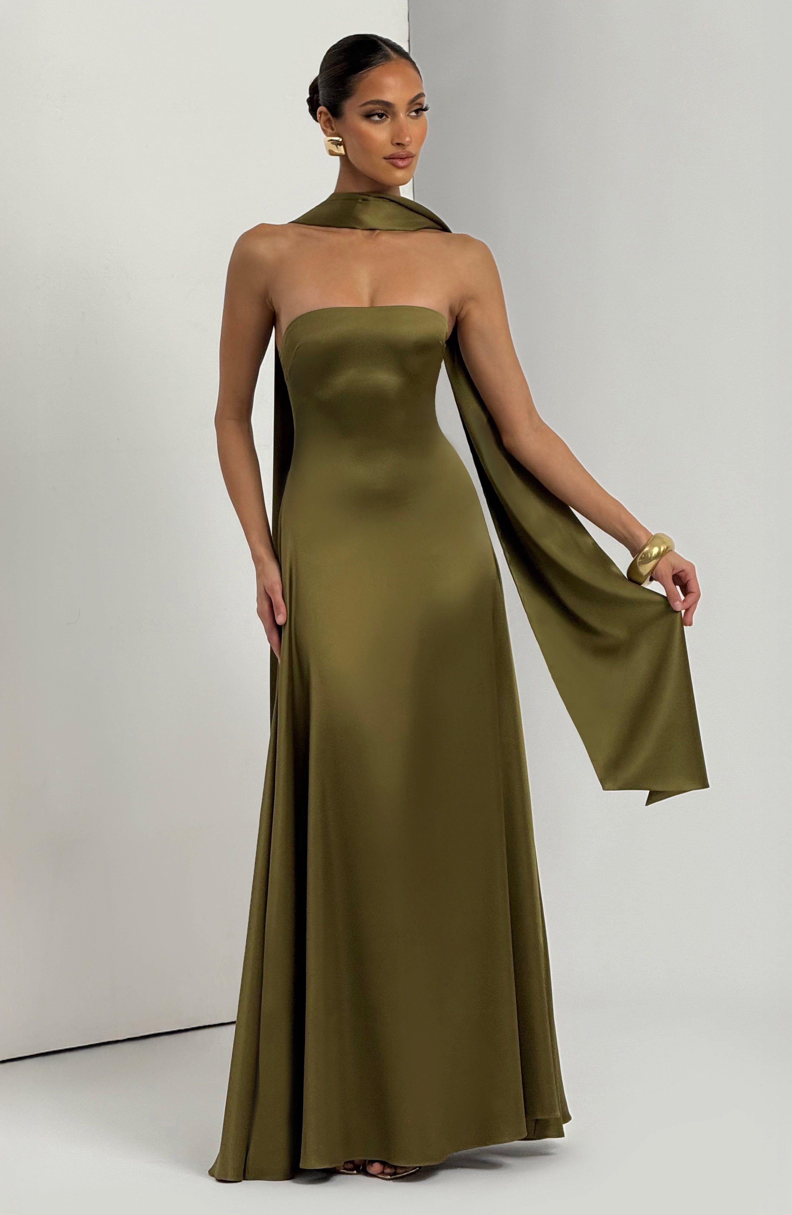 Morven Maxi Dress - Deep Olive Dress Babyboo Fashion Premium Exclusive Design