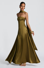 Morven Maxi Dress - Deep Olive Dress Babyboo Fashion Premium Exclusive Design