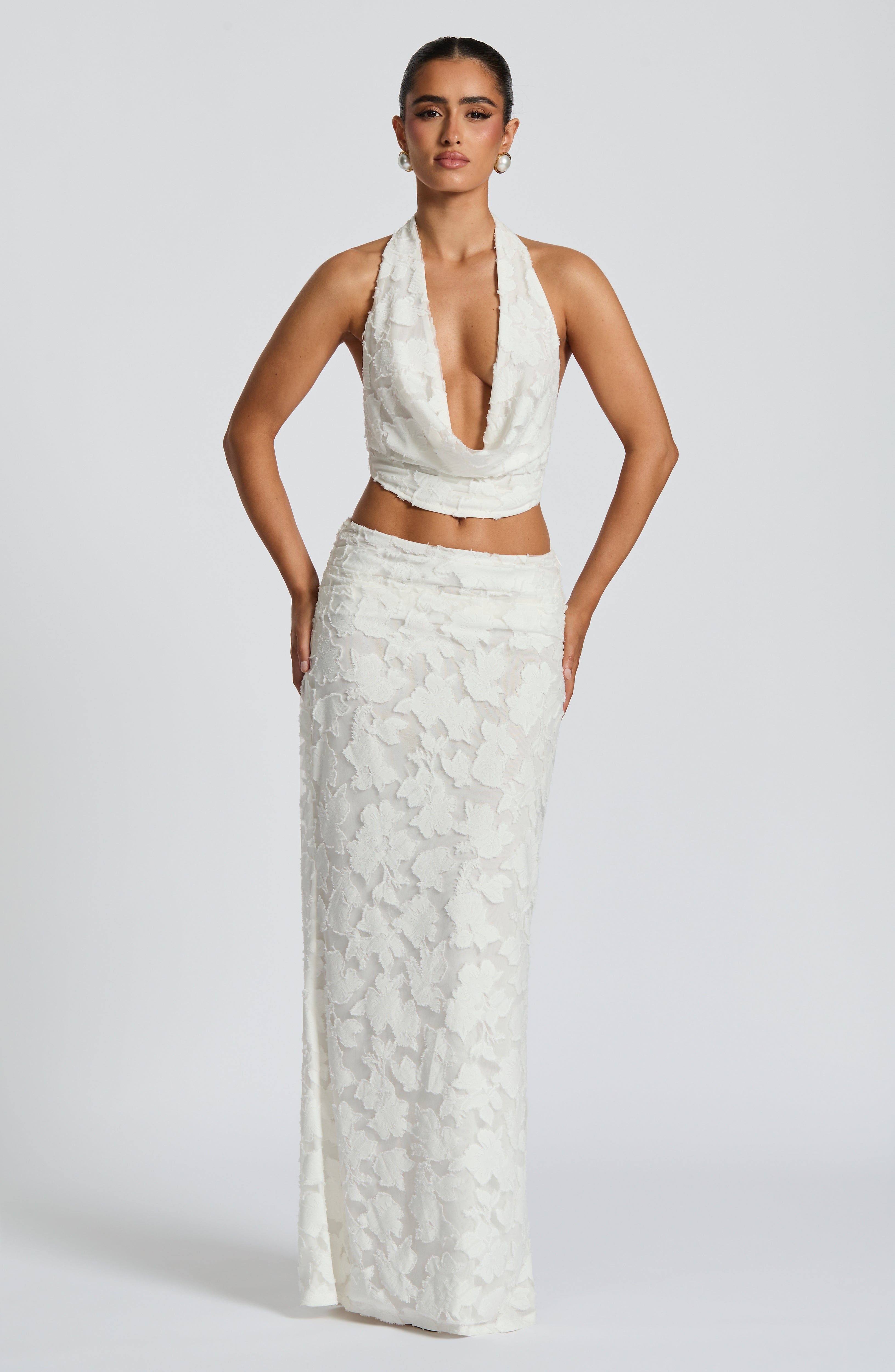 Myra Maxi Skirt - Ivory Skirt Babyboo Fashion Premium Exclusive Design