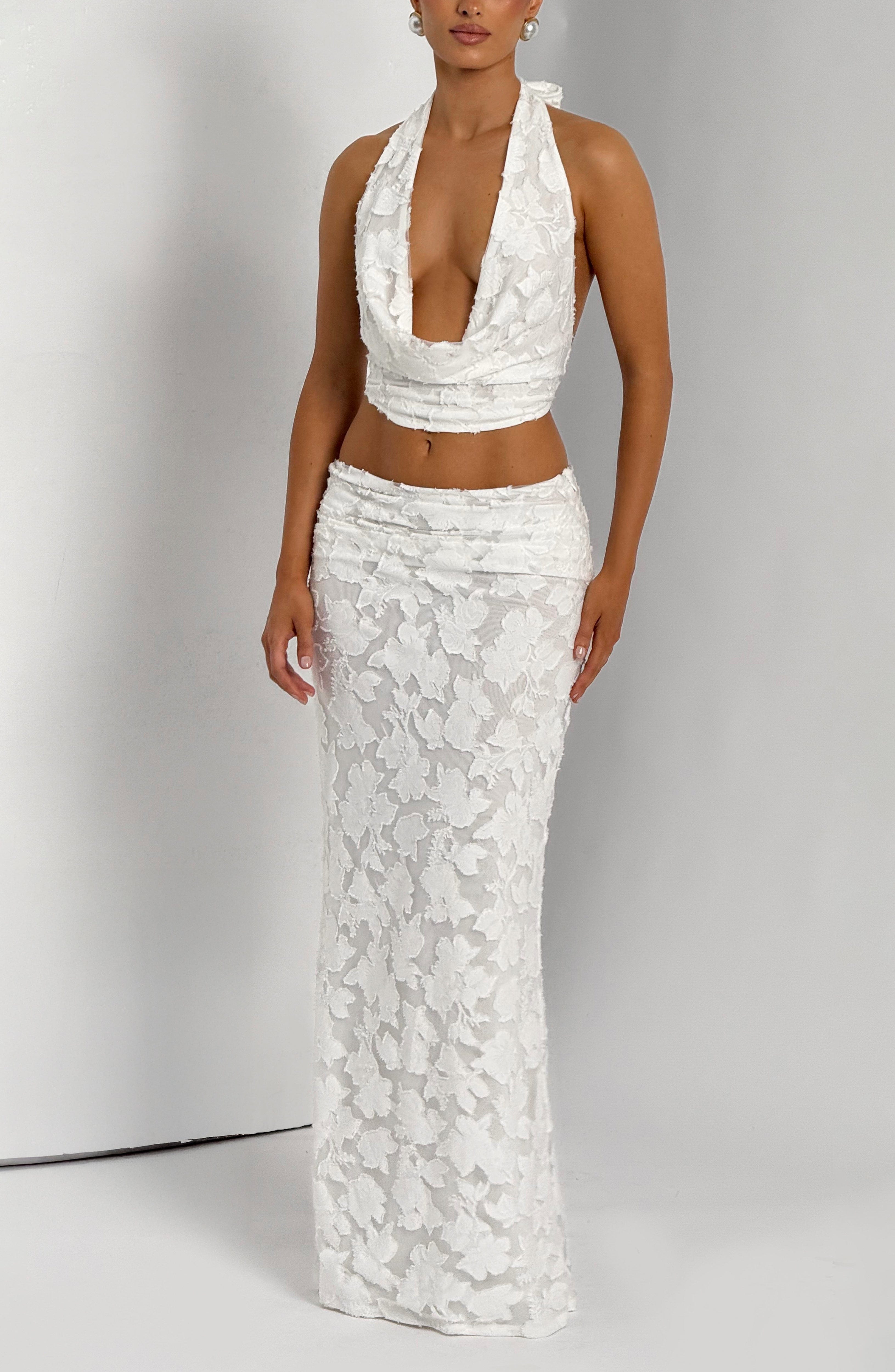 Myra Maxi Skirt - Ivory Skirt Babyboo Fashion Premium Exclusive Design