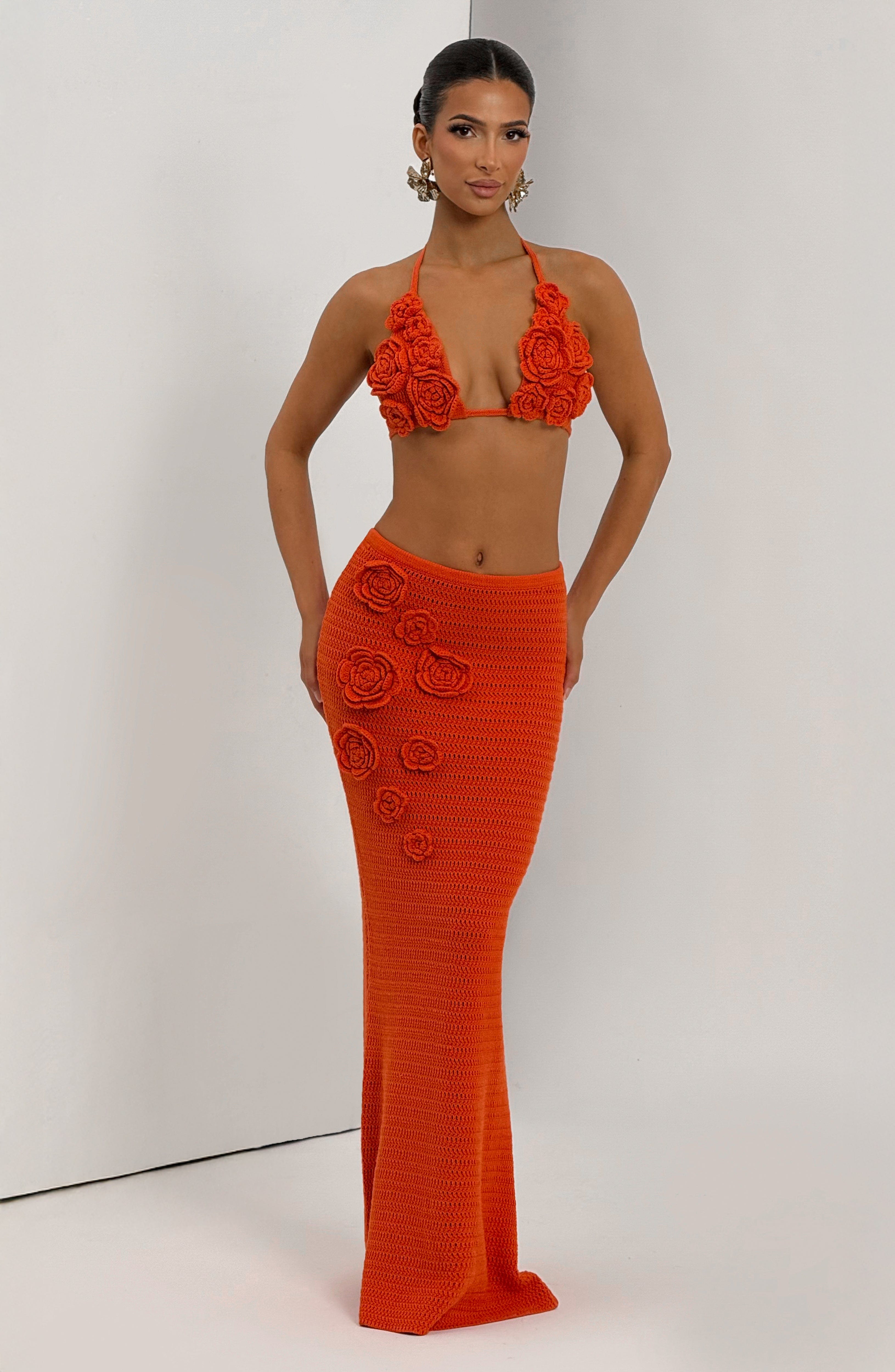 Nerida Maxi Skirt - Orange Skirt Babyboo Fashion Premium Exclusive Design