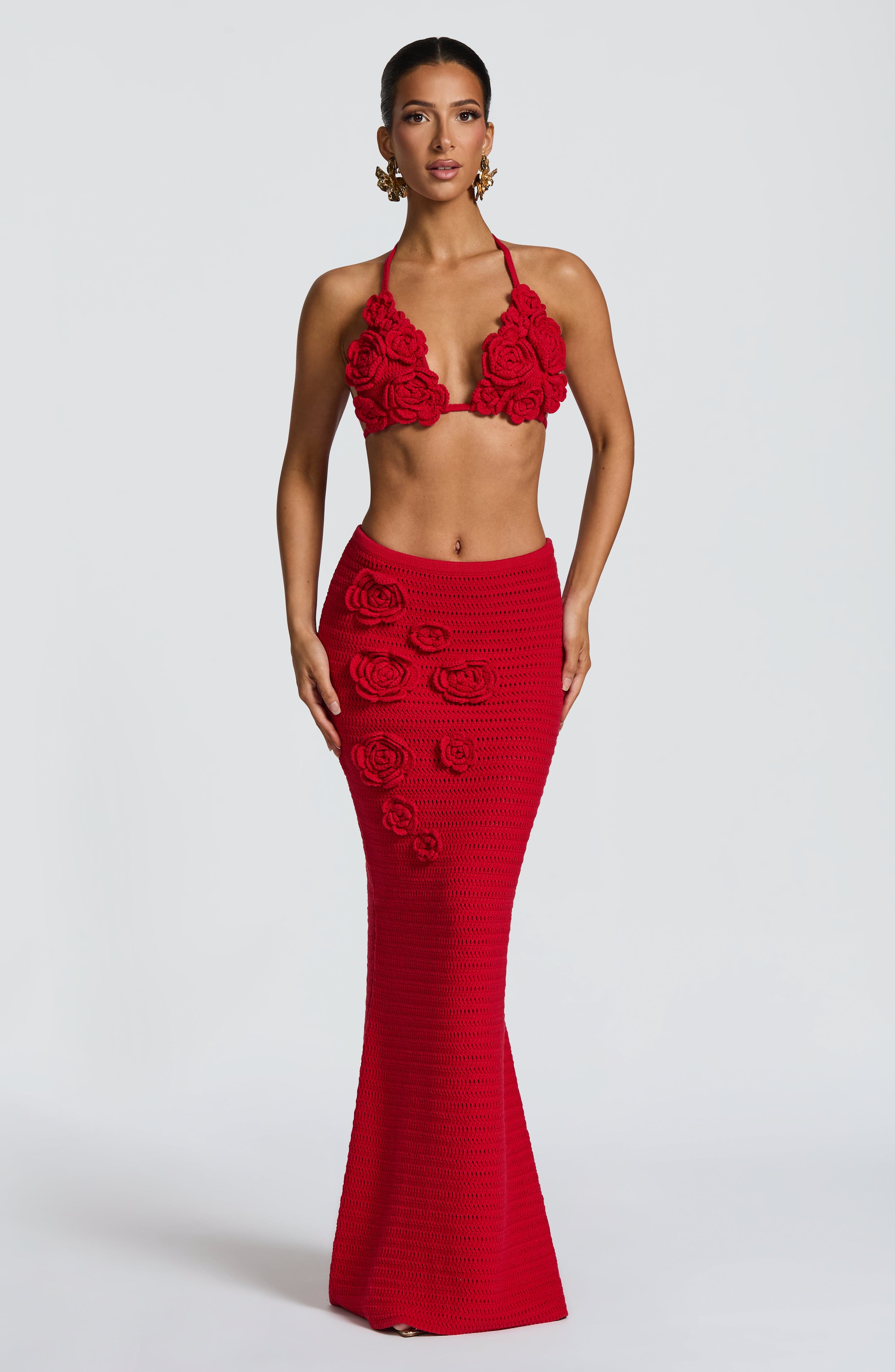 Nerida Maxi Skirt - Red Skirt Babyboo Fashion Premium Exclusive Design