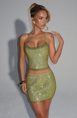 Nila Mini Skirt - Olive Skirt Babyboo Fashion Premium Exclusive Design