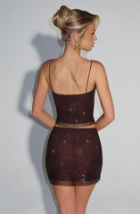 Nila Mini Skirt - Plum Brown Skirt Babyboo Fashion Premium Exclusive Design