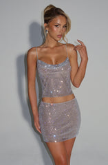 Nila Mini Skirt - Silver Skirt Babyboo Fashion Premium Exclusive Design