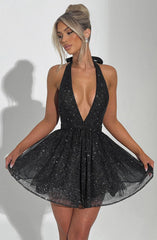 Pippa Mini Dress - Black Sparkle Dress Babyboo Fashion Premium Exclusive Design
