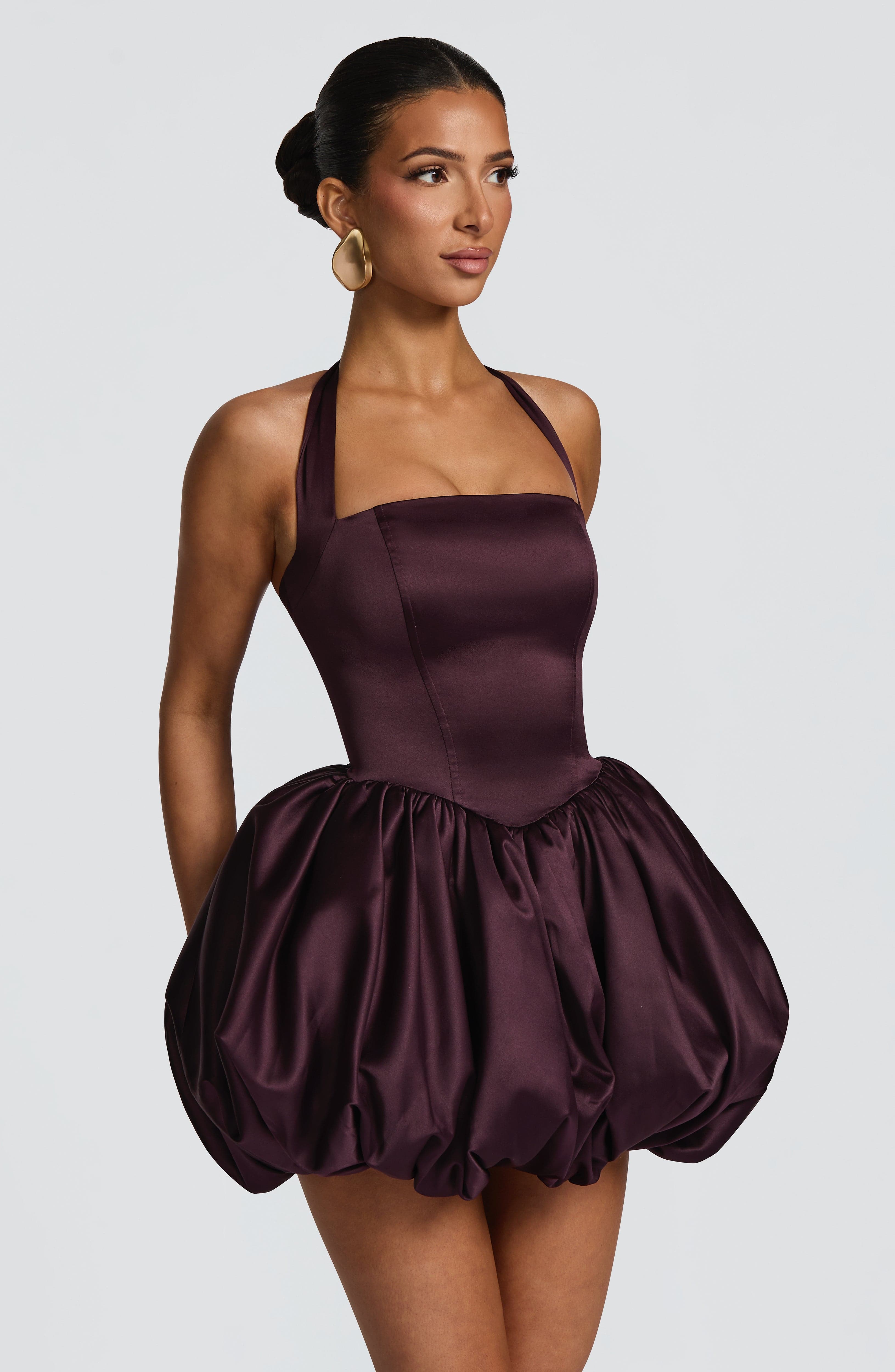 Prudence Mini Dress - Plum Dress Babyboo Fashion Premium Exclusive Design