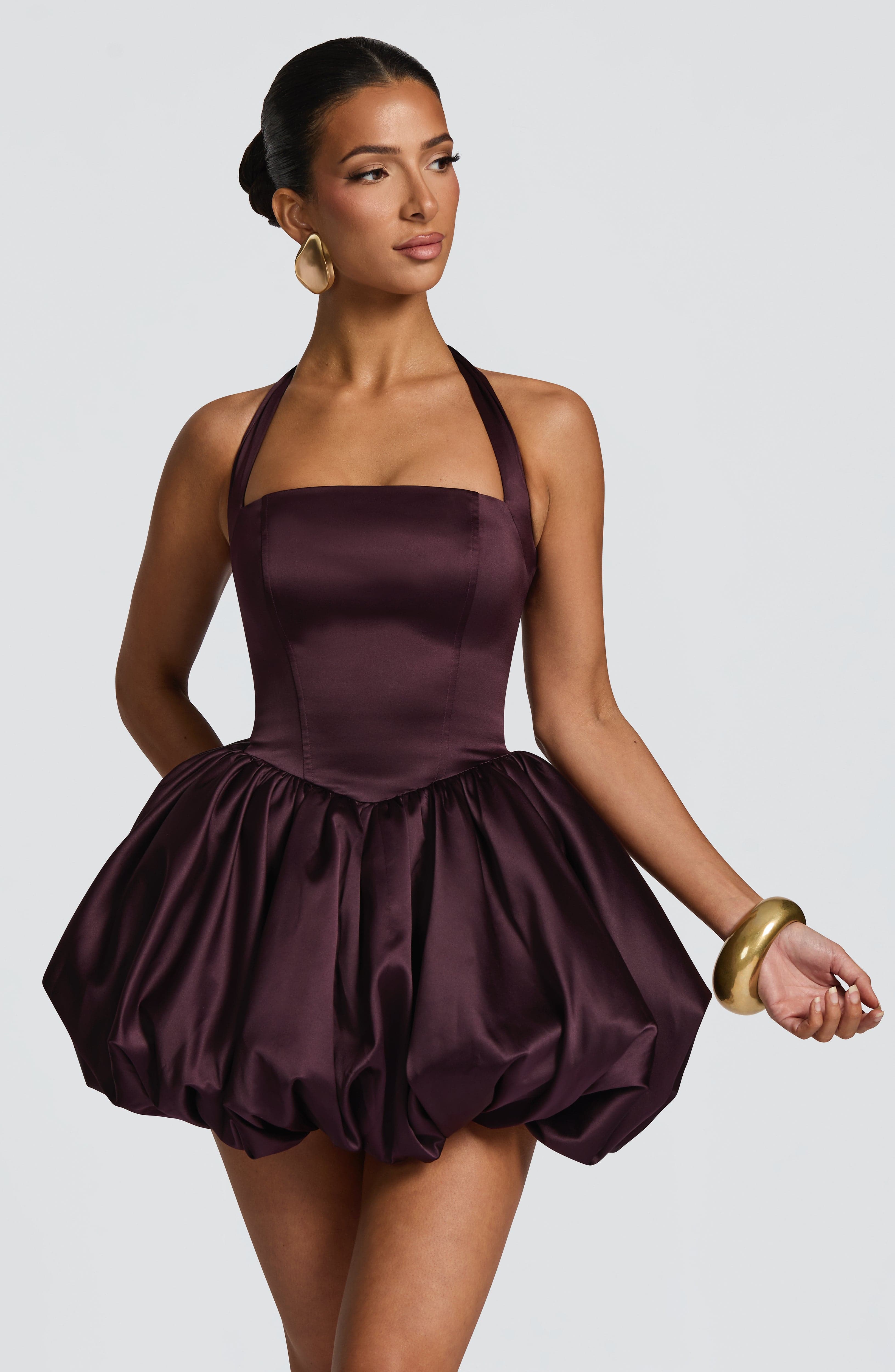 Prudence Mini Dress - Plum Dress Babyboo Fashion Premium Exclusive Design