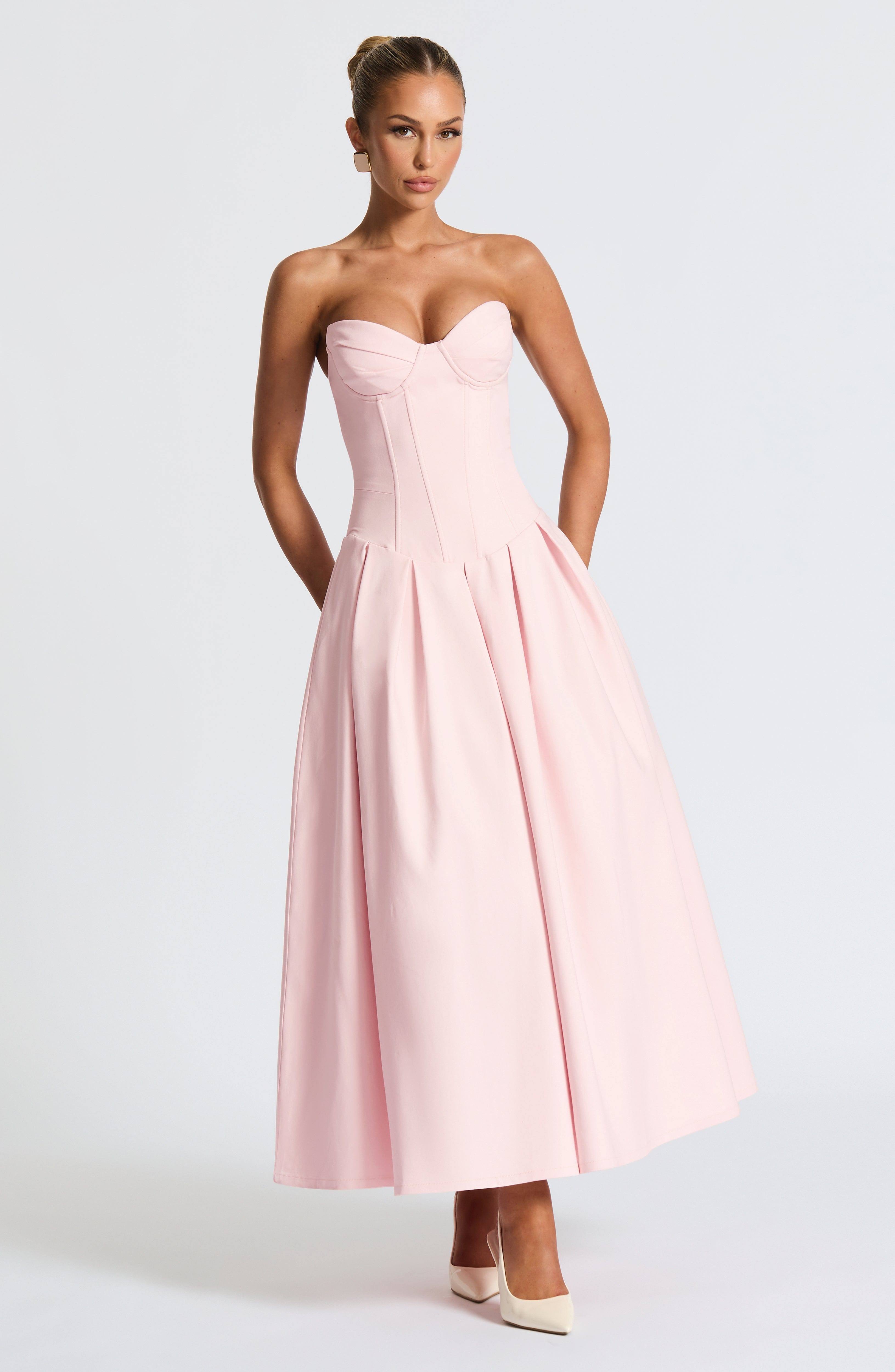 Salma Midi Dress - Blush Dress Babyboo Fashion Premium Exclusive Design