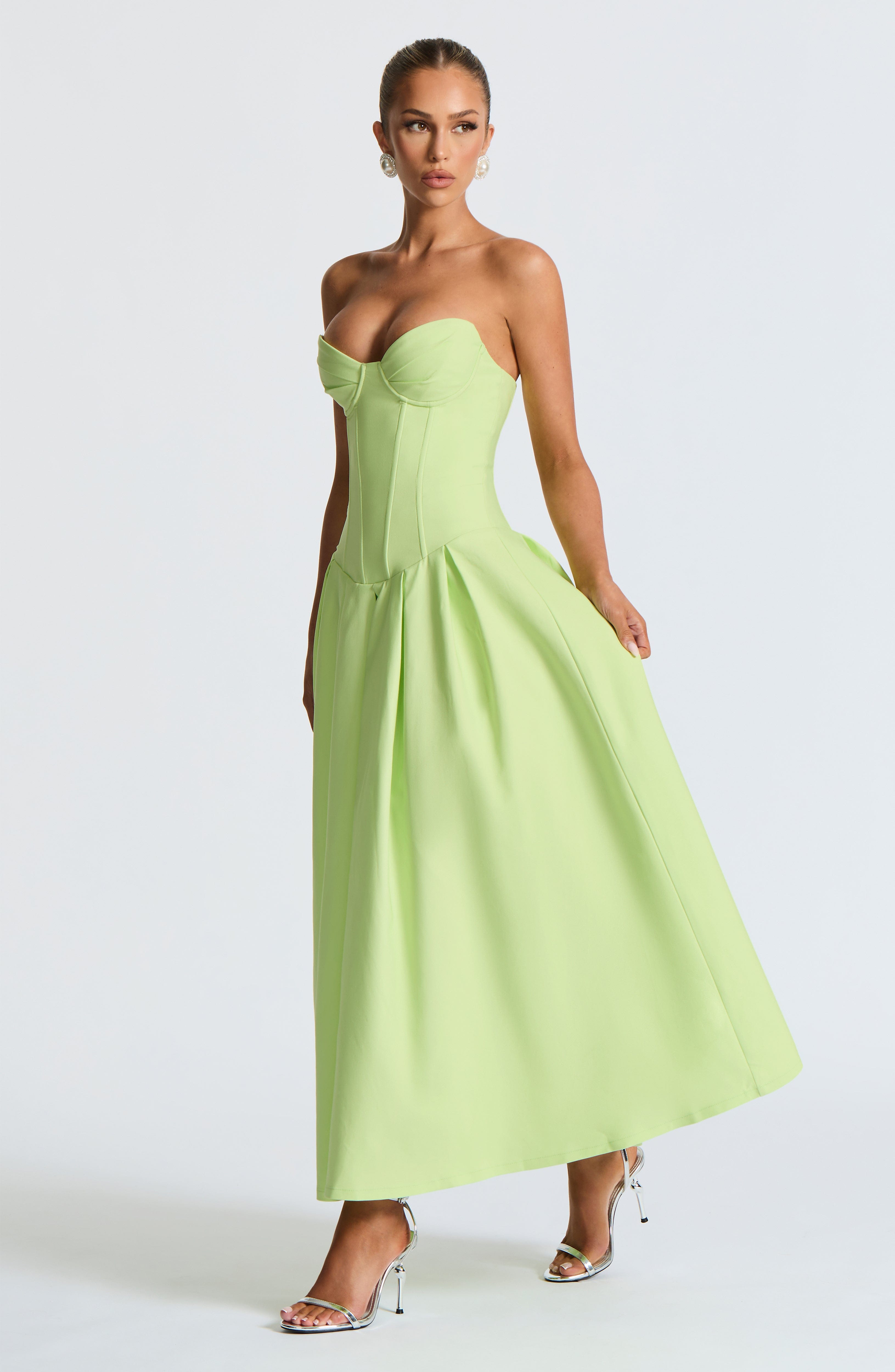 Salma Midi Dress - Lime Dress Babyboo Fashion Premium Exclusive Design