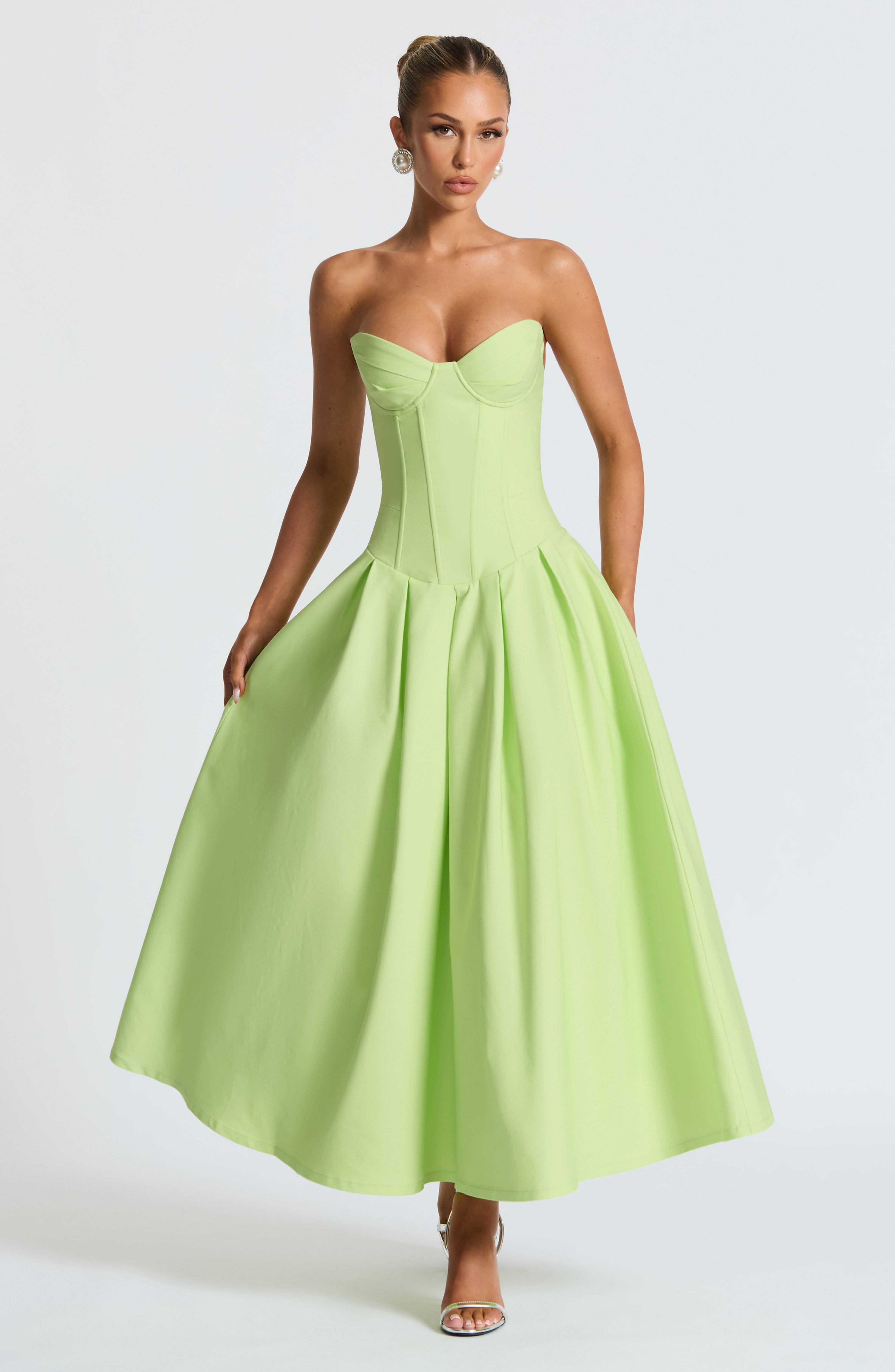 Salma Midi Dress - Lime Dress XS Babyboo Fashion Premium Exclusive Design