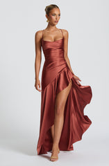 Samira Maxi Dress - Rust Dress Babyboo Fashion Premium Exclusive Design