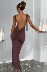 Sanya Maxi Dress - Chocolate Dress Babyboo Fashion Premium Exclusive Design