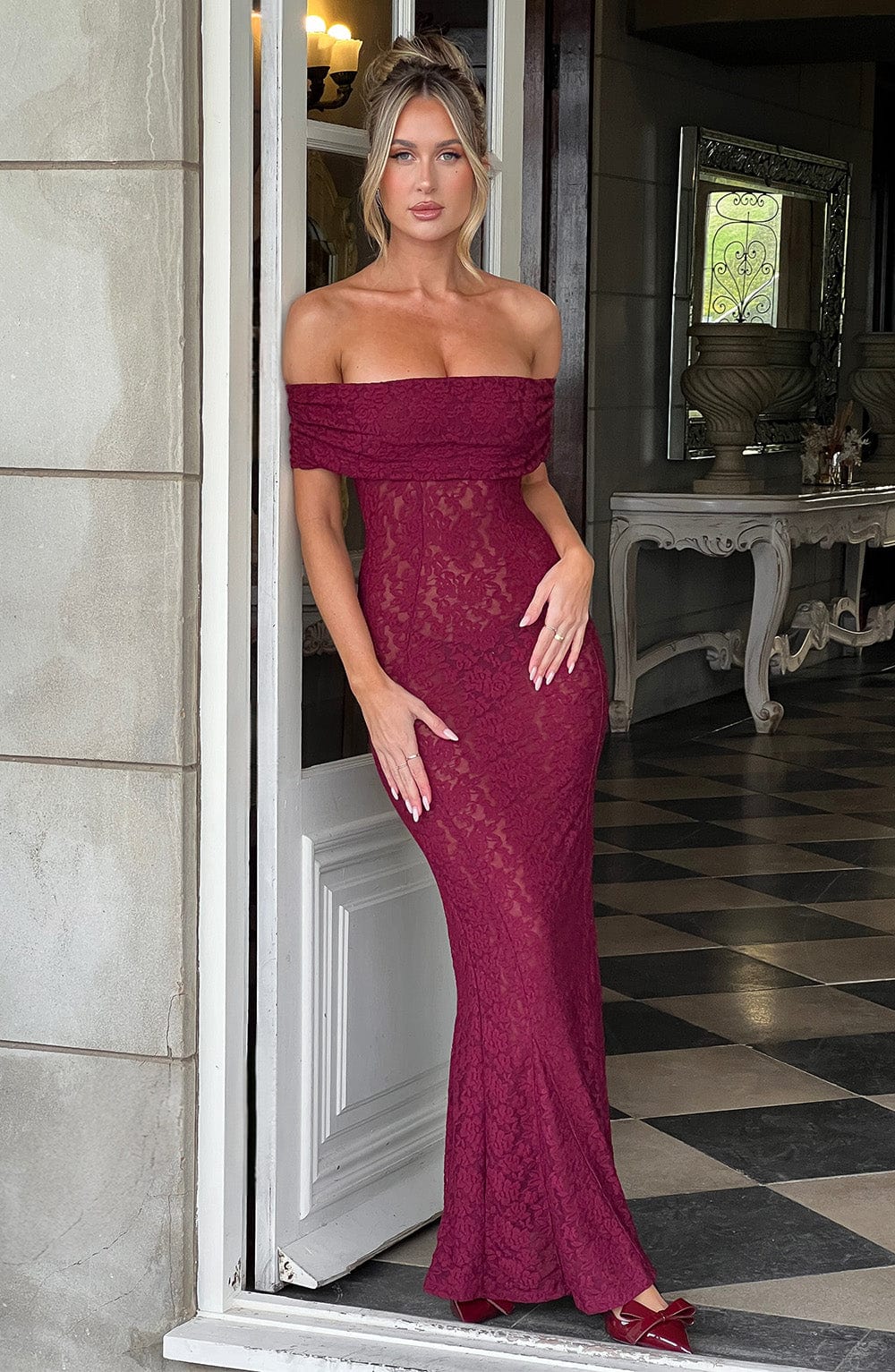Stephanie Maxi Dress - Burgundy Dress Babyboo Fashion Premium Exclusive Design