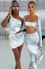 Stormi Top - Grey Haze Print Tops Babyboo Fashion Premium Exclusive Design