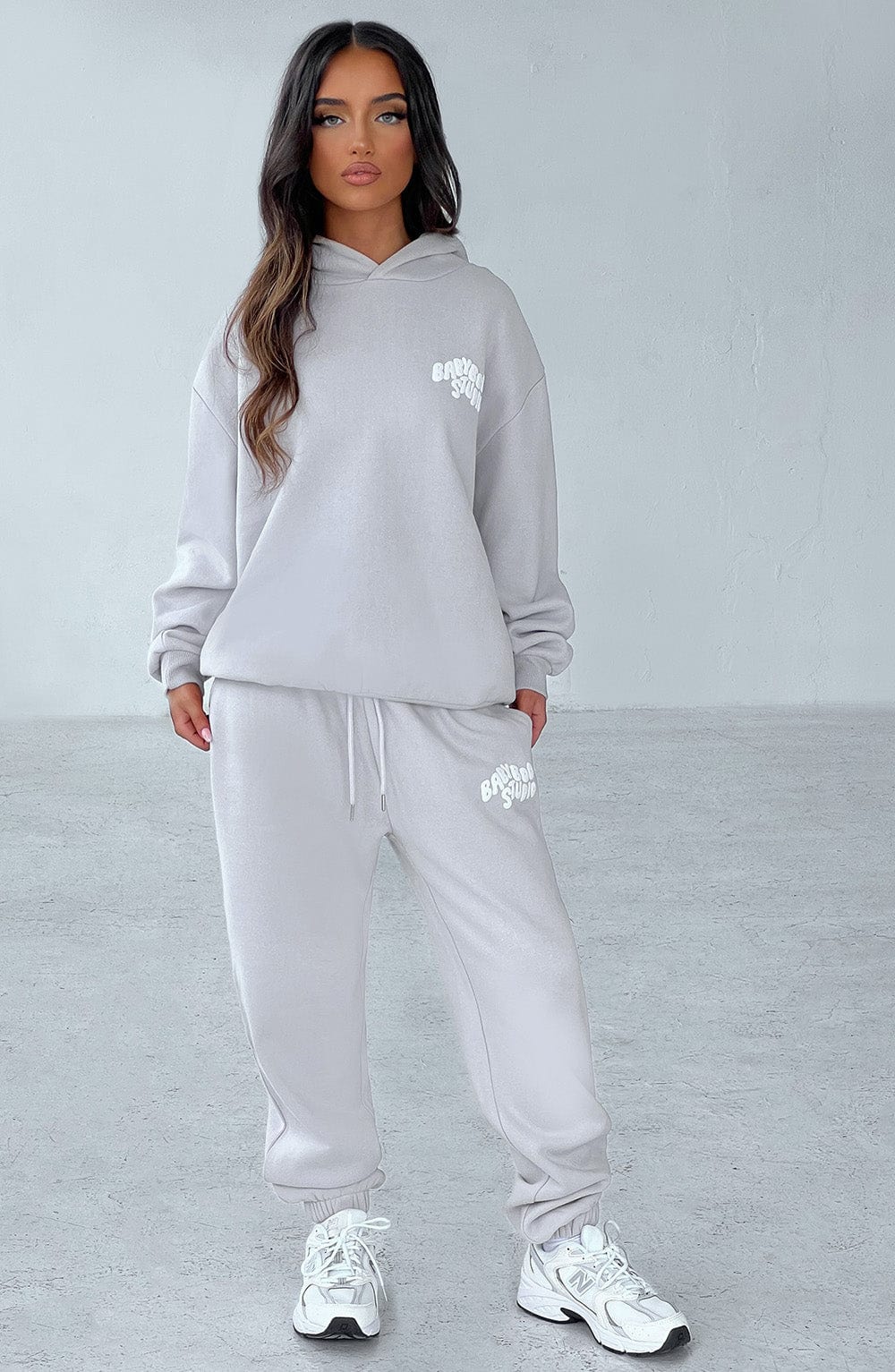 Studio Sweatpants - Light Grey/White Pants Babyboo Fashion Premium Exclusive Design