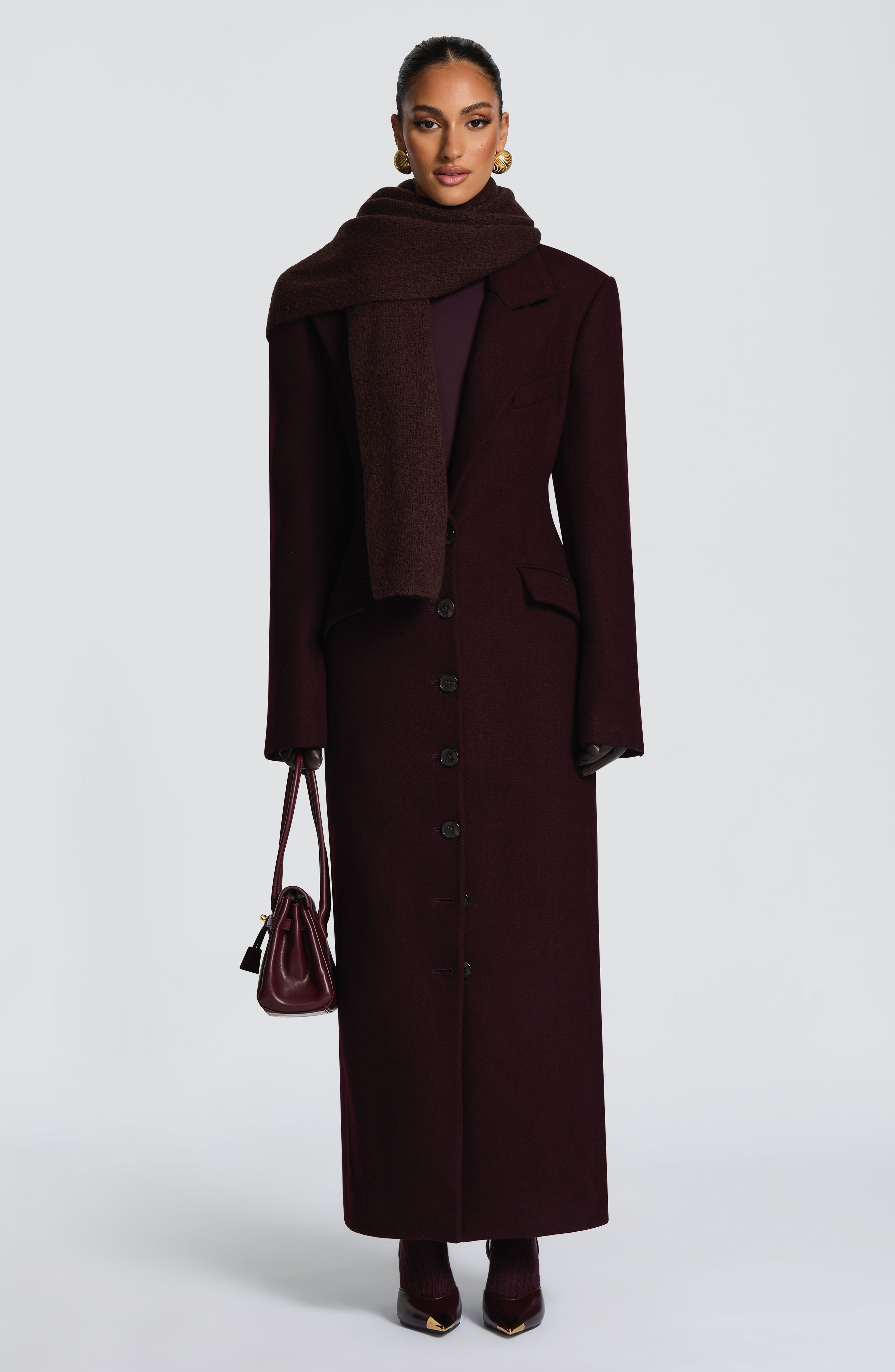 Talin Scarf - Plum Brown Accessories ONE SIZE Babyboo Fashion Premium Exclusive Design