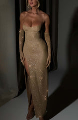 Trixie Maxi Dress - Gold Sparkle Dress Babyboo Fashion Premium Exclusive Design