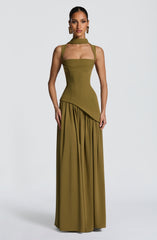 Tullulah Maxi Dress - Deep Olive Dress Babyboo Fashion Premium Exclusive Design
