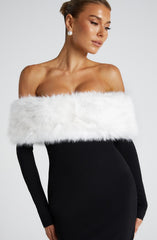 Vittoria Midi Dress - Black/White Dress Babyboo Fashion Premium Exclusive Design