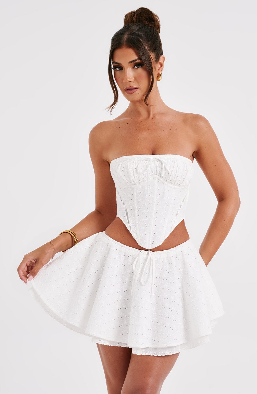 Winnie Mini Skirt - Ivory Skirt Babyboo Fashion Premium Exclusive Design